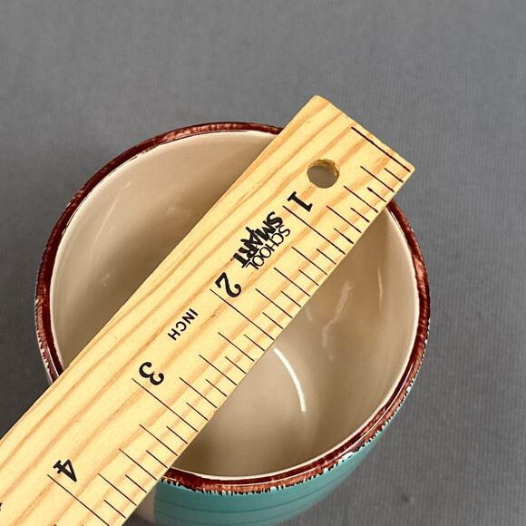 Royal Norfolk Turquoise Swirl Stoneware Coffee Tea Mugs Cabin Farmhouse MOD New - Picture 13 of 14